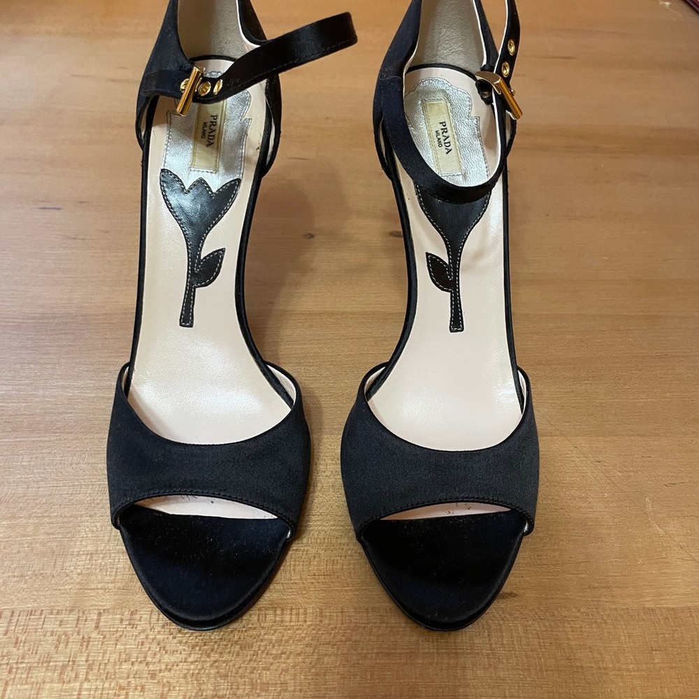 Prada Black Open-Toe Heels